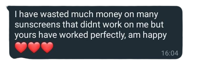 WhatsApp review from happy customer