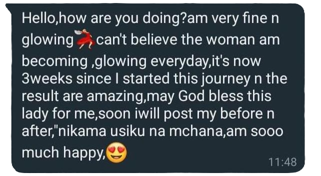 WhatsApp review from happy customer