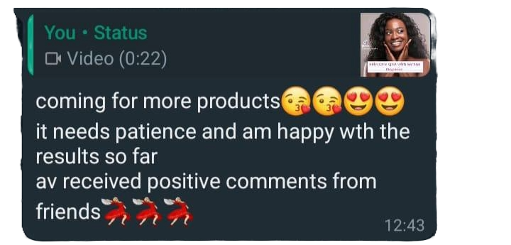 WhatsApp review from happy customer
